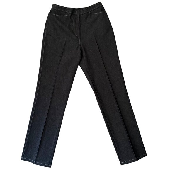 Studio Jax Pants - Studio Jax Pants Size 6 Dark Denim Tailored Straight Leg Vintage Y2K Canada Made